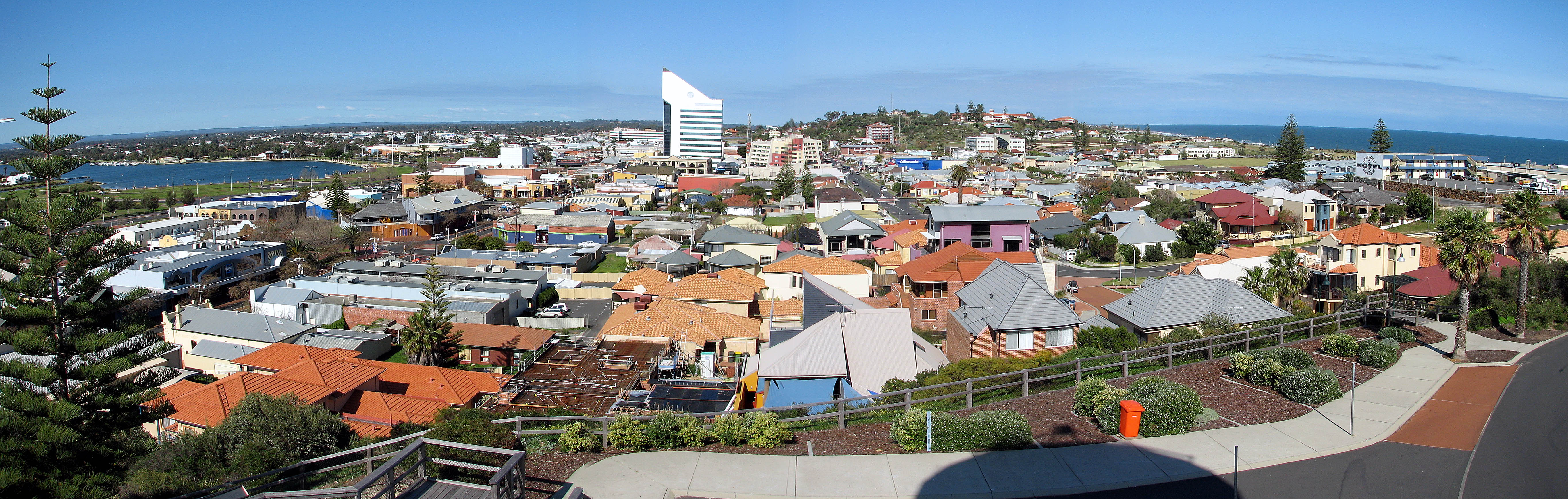 Panoramic view across Bunbury and the coast